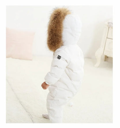 Raise-30 Grad russische Winter kinder Overalls echtes Fuchs fell plus Samt Neugeborenen Overalls Kleinkind kleiner Junge warme Stram pler Schnee anzüge