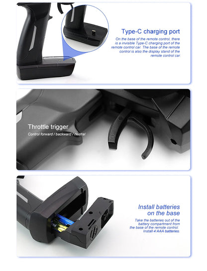 Turbo Racing 1:76 RC Auto C64 C63 Drift RC Auto mit Gyro C71 C72 C73 C74 C75 Flach lauf Fernbedienung Spielzeug für Kinder und Erwachsene