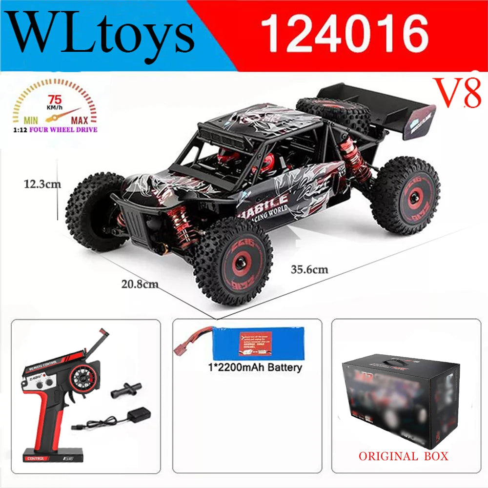 Wltoys Neu 124017 -V8 1/12 2,4G Racing RC Autos 4WD Bürstenlosen Motor 75 Km/h Hohe Geschwindigkeit Fernbedienung Off-road Drift Spielzeug Für Aduit