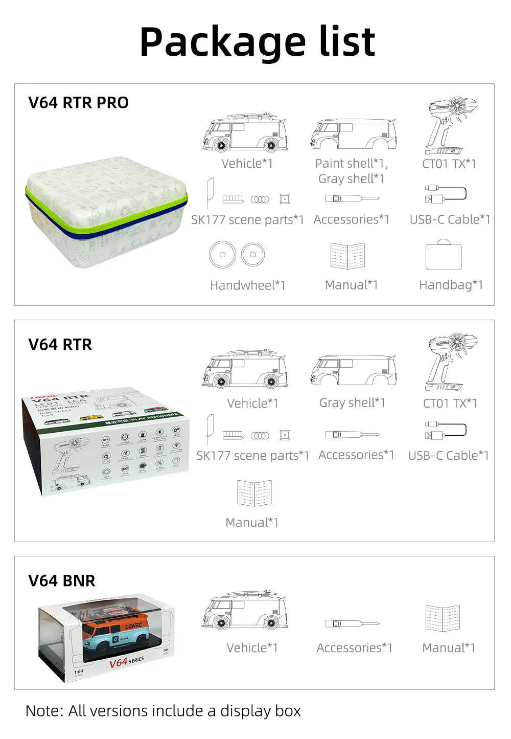 LDARC 1:64 V64 RTR Mini Elektro-RC-Automodell 2,4 GHz Lange Akkulaufzeit Desktop-RC-Auto Mini-Rennwagen Unterhaltungsspielzeug