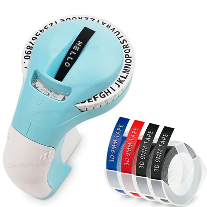 9 mm Dymo 3D-Etikettenband mit selbstklebendem B90-Etikettendrucker, ähnlich wie Dymo 12965 Embossing Label Maker, Schreibmaschine, Dymo Labeller