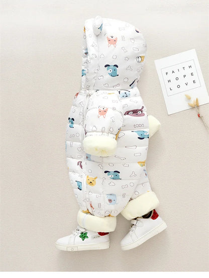 Neue geboren Baby kleidung Warme Fleece Strampler Bodys Baby Jungen Kostüm Infant Mädchen Kleidung Cartoon Insgesamt Oberbekleidung Overalls