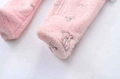 AYNIGIELL 0-12M Cartoon Neugeborenen Body Warme RompersSoft Neugeborenen Baby Kleidung Flanell Herbst Winter Baby Jungen Mädchen Overall