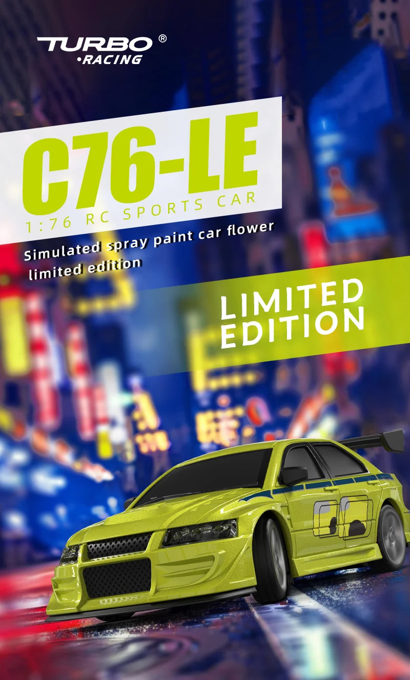 Turbo Racing 1/76 C76 Flat Running Racing MINI RTR Fernbedienung Modell On-road Auto Desktop Spielzeug für Erwachsene kinder Spielzeug