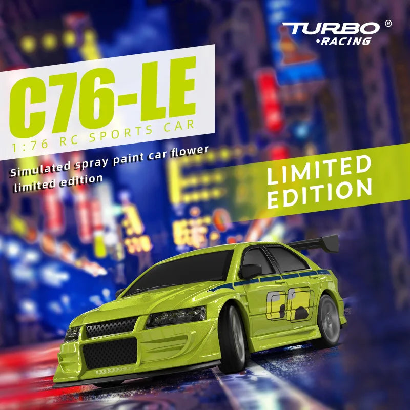 Turbo Racing 1/76 C76 Flat Running Racing MINI RTR Fernbedienung Modell On-road Auto Desktop Spielzeug für Erwachsene kinder Spielzeug