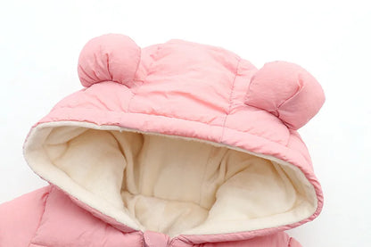 Winter Baby Neugeborenen Plus Samt Overalls Kleidung Säuglings Jungen Mädchen Warme Starke Overall Mit Kapuze Outfits Unten Baumwolle kinder Strampler