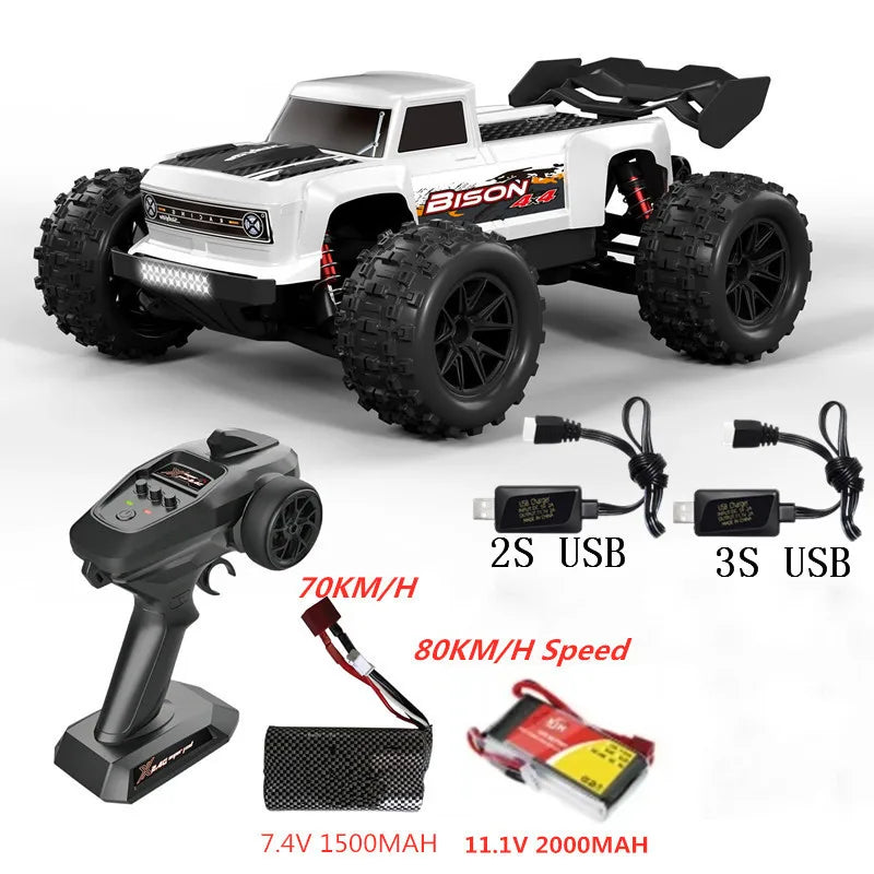 Professioneller 1:16 80 km/h bürstenloser RC-Rennwagen mit 3S-Batterie 2,4 G 1:16 4WD RC-Auto Off-Road ClimbingTruck Hochgeschwindigkeitsmodell