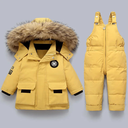 Kinder Kleidung Set Baby Winter Warme Daunen Jacken parka Jungen Dicken Overall Infant mantel kleinkind Mädchen Kleidung Kinder Schneeanzug