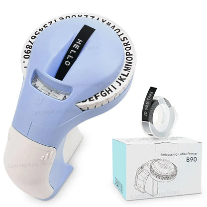 9 mm Dymo 3D-Etikettenband mit selbstklebendem B90-Etikettendrucker, ähnlich wie Dymo 12965 Embossing Label Maker, Schreibmaschine, Dymo Labeller