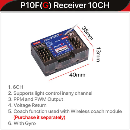 DUMBORC 2,4G 10CH Digital Radio Fernbedienung DDF-350 Sender mit Empfänger für RC Auto Boot Tank LCD FHSS System