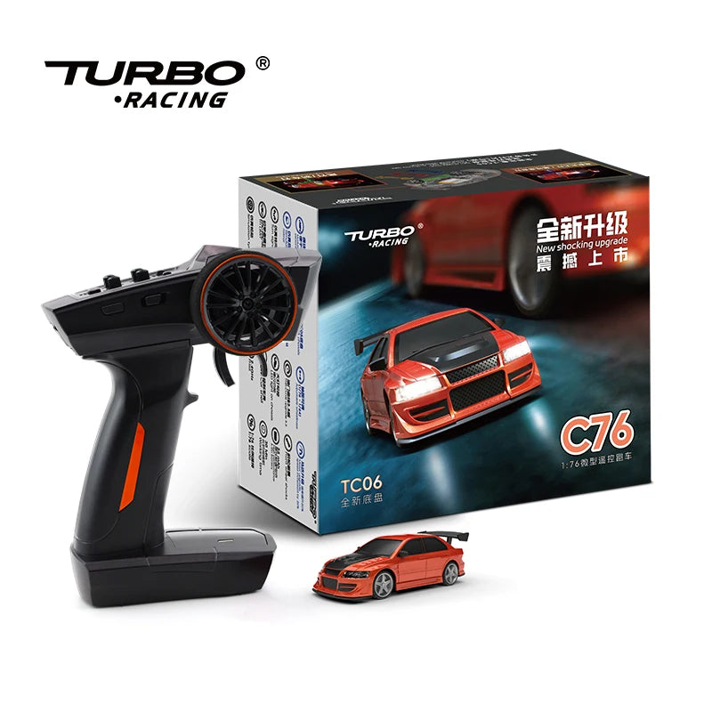 Turbo Racing 1/76 C76 Flat Running Racing MINI RTR Fernbedienung Modell On-road Auto Desktop Spielzeug für Erwachsene kinder Spielzeug