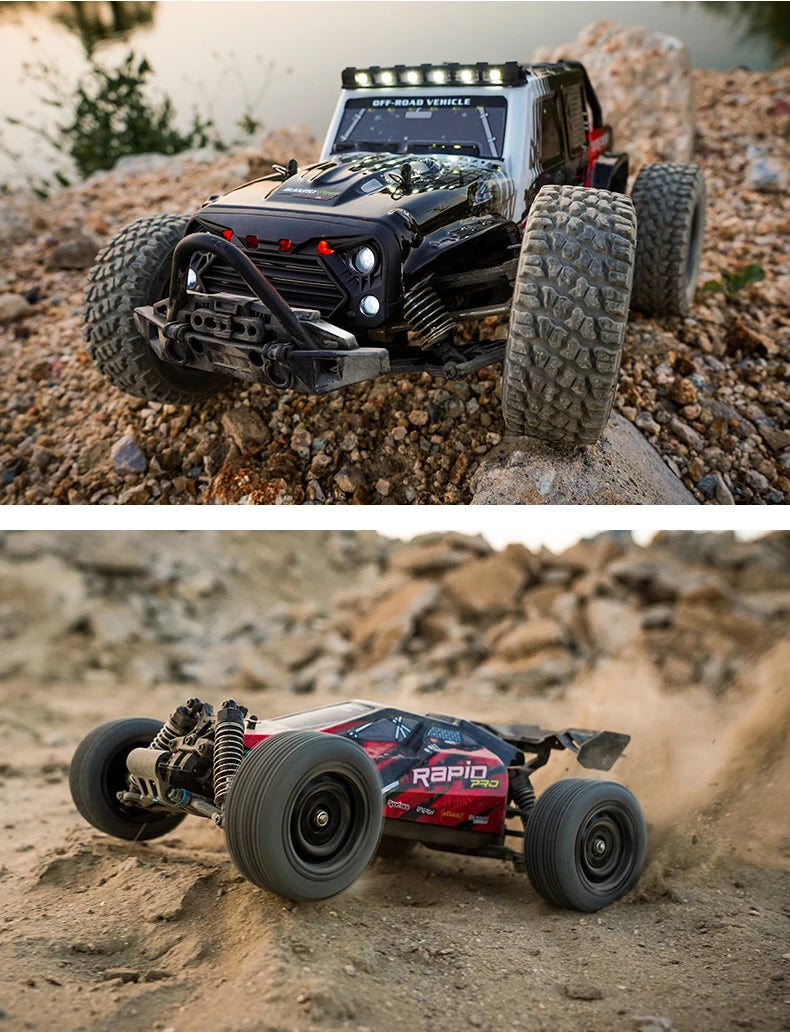 Teeggi 16101/16102 PRO 1:16 Hochgeschwindigkeits-RC-Auto mit LED-Licht Drift 70 km/h 4WD RC Off-Road-Auto Monster Truck Spielzeug für Kinder Geschenke