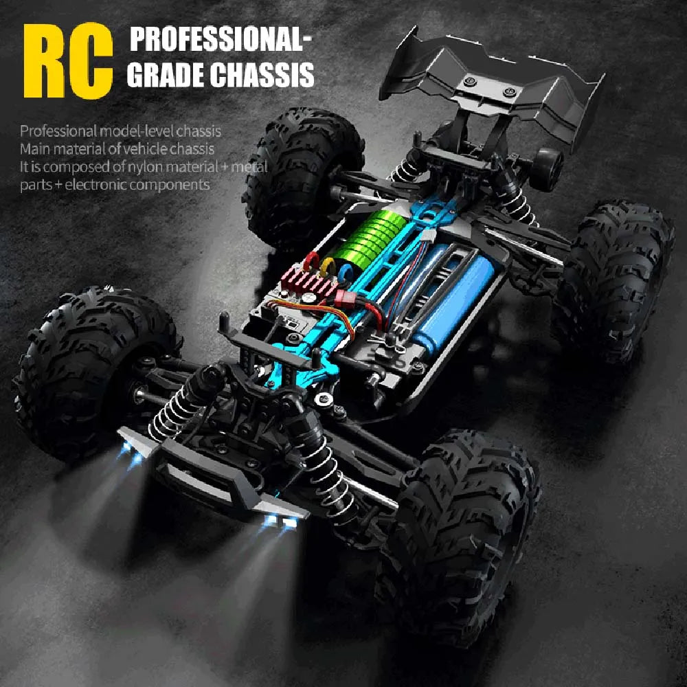 Teeggi 16101/16102 PRO 1:16 Hochgeschwindigkeits-RC-Auto mit LED-Licht Drift 70 km/h 4WD RC Off-Road-Auto Monster Truck Spielzeug für Kinder Geschenke