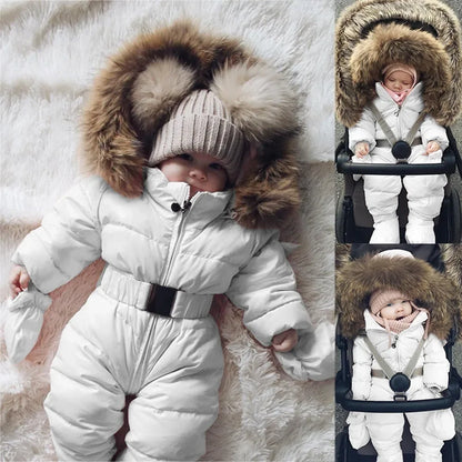 Winterkleidung Säugling Baby Schneeanzug Junge Mädchen Strampler Jacke Kapuzenoverall Warmer dicker Mantel Outfit Kinder Oberbekleidung Säuglingskleidung