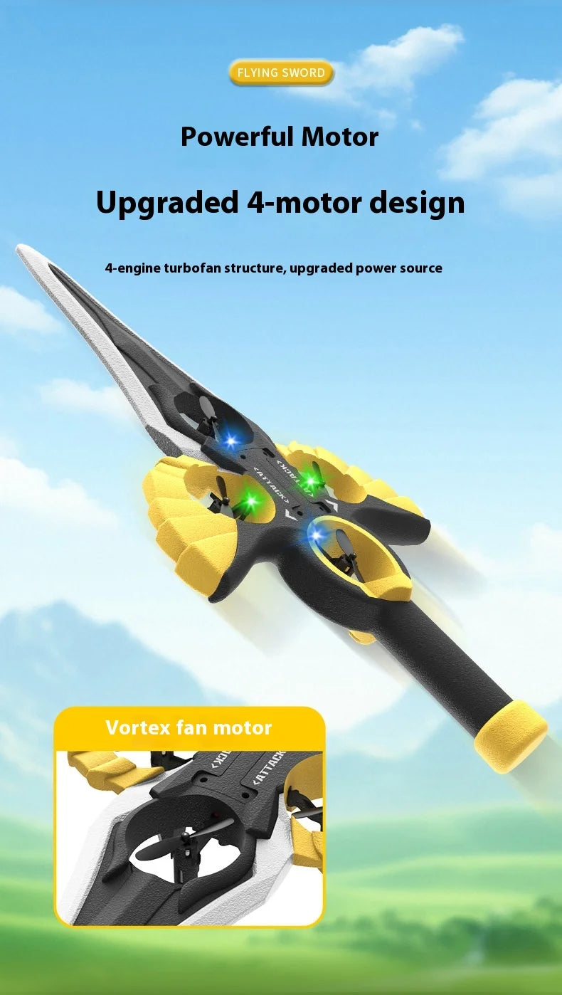 Ferngesteuertes fliegendes Schwert, ferngesteuertes Stunt-Flugschwert, neues ferngesteuertes ferngesteuertes Flugzeug, 360-Grad-Geste, ferngesteuertes Schwert