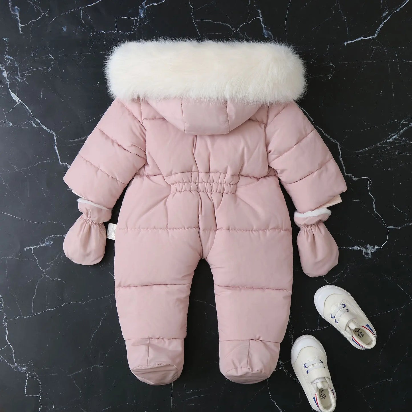 2024 neue Winter Baby Strampler Dicke Warme Infant Mit Kapuze Innen Fleece Overall Neugeborenen Jungen Mädchen Overalls Kleinkind Kleidung Set