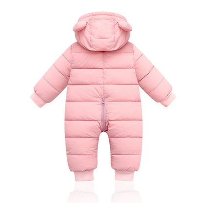 Winter Baby Neugeborenen Plus Samt Overalls Kleidung Säuglings Jungen Mädchen Warme Starke Overall Mit Kapuze Outfits Unten Baumwolle kinder Strampler