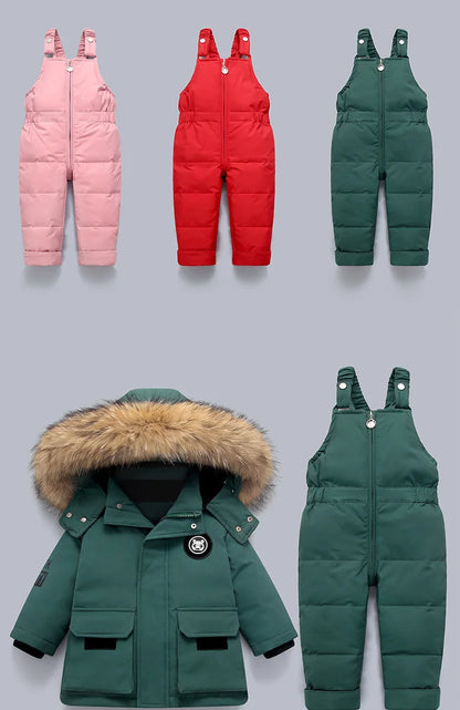 Kinder Kleidung Set Baby Winter Warme Daunen Jacken parka Jungen Dicken Overall Infant mantel kleinkind Mädchen Kleidung Kinder Schneeanzug
