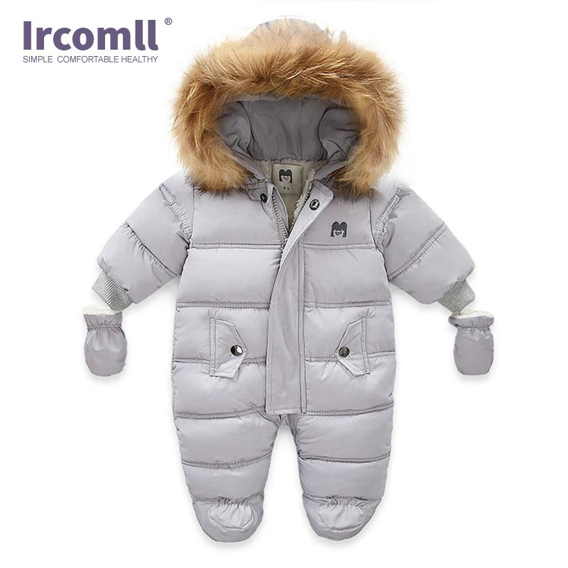 Ircomll Hohe Qualität Baby Kleidung Overalls für Kinder Winter Mit Kapuze mit Fell Warme Säuglingsspielanzug Overall Kinder Kleidung Toddle