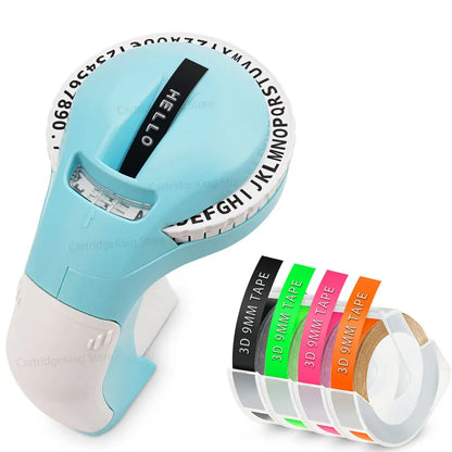 9 mm Dymo 3D-Etikettenband mit selbstklebendem B90-Etikettendrucker, ähnlich wie Dymo 12965 Embossing Label Maker, Schreibmaschine, Dymo Labeller