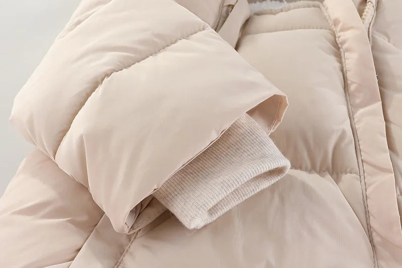 Winter Neugeborenen Baby Mädchen Kleidung Verdicken Baby Strampler Mit Handschuhe Warme Baby Overall Mit Kapuze Plus Samt kinder Kleidung 0-18M