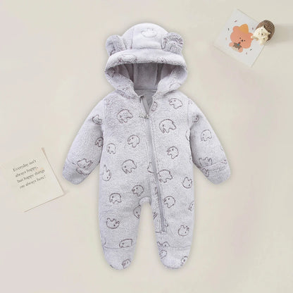 AYNIGIELL 0-12M Cartoon Neugeborenen Body Warme RompersSoft Neugeborenen Baby Kleidung Flanell Herbst Winter Baby Jungen Mädchen Overall