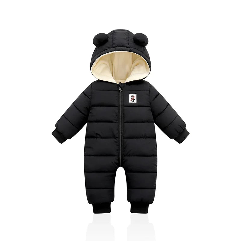 Winter Baby Neugeborenen Plus Samt Overalls Kleidung Säuglings Jungen Mädchen Warme Starke Overall Mit Kapuze Outfits Unten Baumwolle kinder Strampler