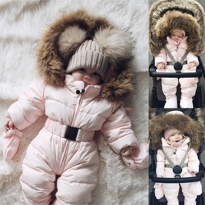 Winterkleidung Säugling Baby Schneeanzug Junge Mädchen Strampler Jacke Kapuzenoverall Warmer dicker Mantel Outfit Kinder Oberbekleidung Säuglingskleidung