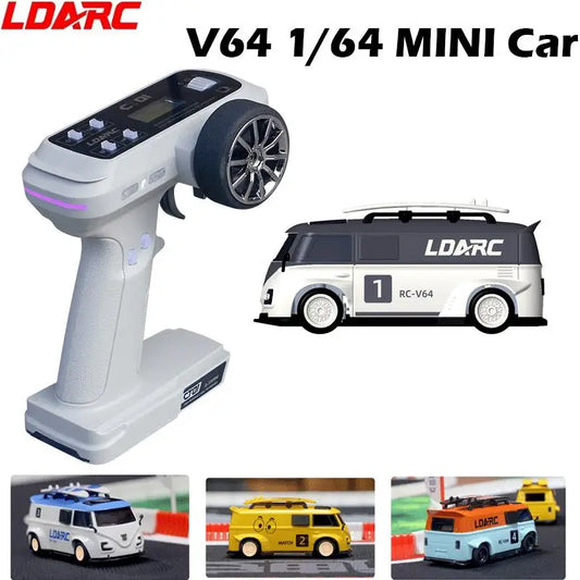 LDARC 1:64 V64 RTR Mini Elektro-RC-Automodell 2,4 GHz Lange Akkulaufzeit Desktop-RC-Auto Mini-Rennwagen Unterhaltungsspielzeug