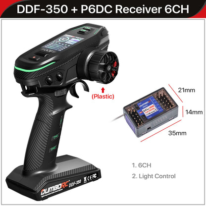 DUMBORC 2,4G 10CH Digital Radio Fernbedienung DDF-350 Sender mit Empfänger für RC Auto Boot Tank LCD FHSS System