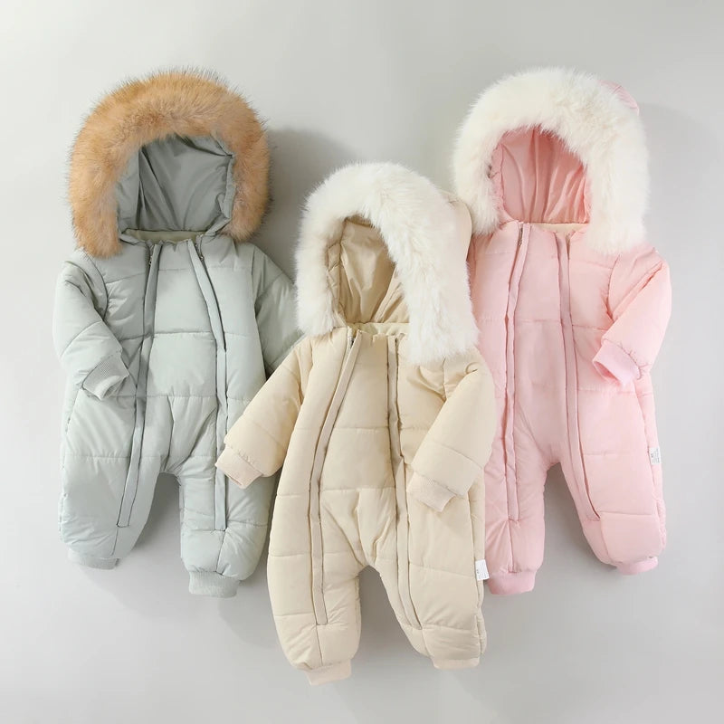 Neugeborenen Baby Overall Herbst und Winter Baby Strampler Warme Säuglings Schneeanzug Jungen Kleidung Verdicken Baby Ski Anzug Mädchen Mantel 0-18M