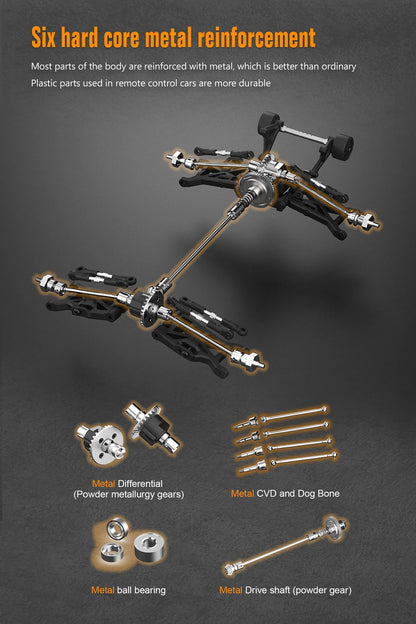 JIUSI PT14R MT14R 1/14 RC Rennwagen 3S Batterie 4WD 80 km/h Bürstenloser Motor 2,4G Fernbedienung 35C Hochgeschwindigkeits-Offroad-RC-Truck