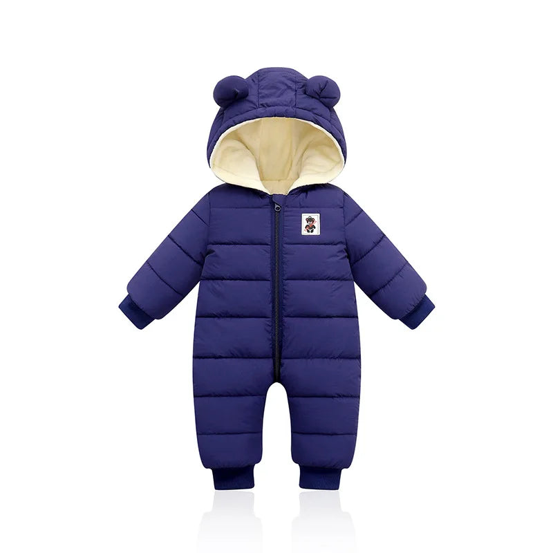 Winter Baby Neugeborenen Plus Samt Overalls Kleidung Säuglings Jungen Mädchen Warme Starke Overall Mit Kapuze Outfits Unten Baumwolle kinder Strampler