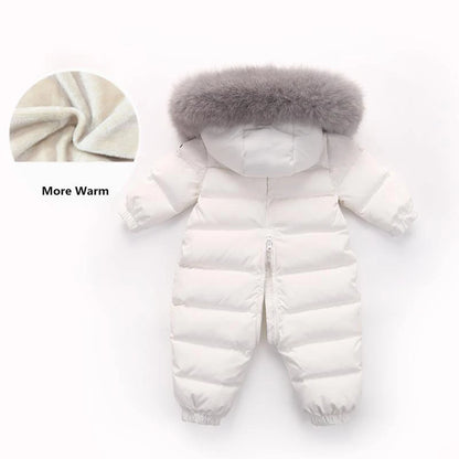 Raise-30 Grad russische Winter kinder Overalls echtes Fuchs fell plus Samt Neugeborenen Overalls Kleinkind kleiner Junge warme Stram pler Schnee anzüge