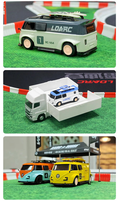 LDARC 1:64 V64 RTR Mini Elektro-RC-Automodell 2,4 GHz Lange Akkulaufzeit Desktop-RC-Auto Mini-Rennwagen Unterhaltungsspielzeug