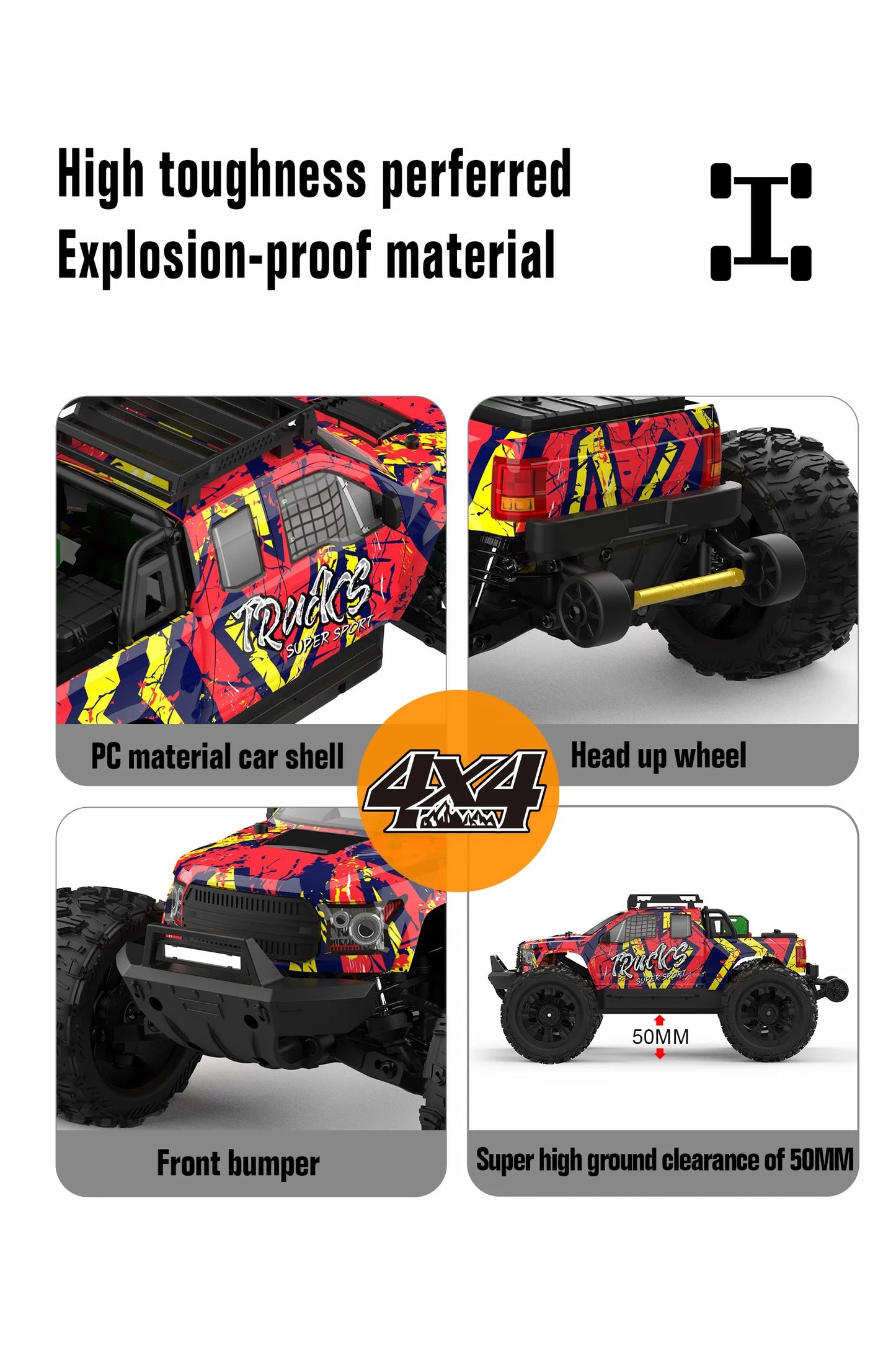 JIUSI PT14R MT14R 1/14 RC Rennwagen 3S Batterie 4WD 80 km/h Bürstenloser Motor 2,4G Fernbedienung 35C Hochgeschwindigkeits-Offroad-RC-Truck