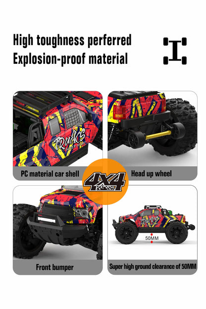 JIUSI PT14R MT14R 1/14 RC Rennwagen 3S Batterie 4WD 80 km/h Bürstenloser Motor 2,4G Fernbedienung 35C Hochgeschwindigkeits-Offroad-RC-Truck