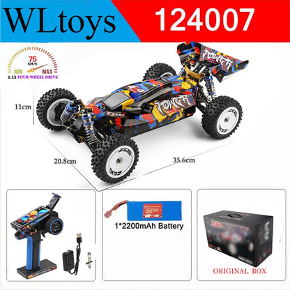 Wltoys Neu 124017 -V8 1/12 2,4G Racing RC Autos 4WD Bürstenlosen Motor 75 Km/h Hohe Geschwindigkeit Fernbedienung Off-road Drift Spielzeug Für Aduit