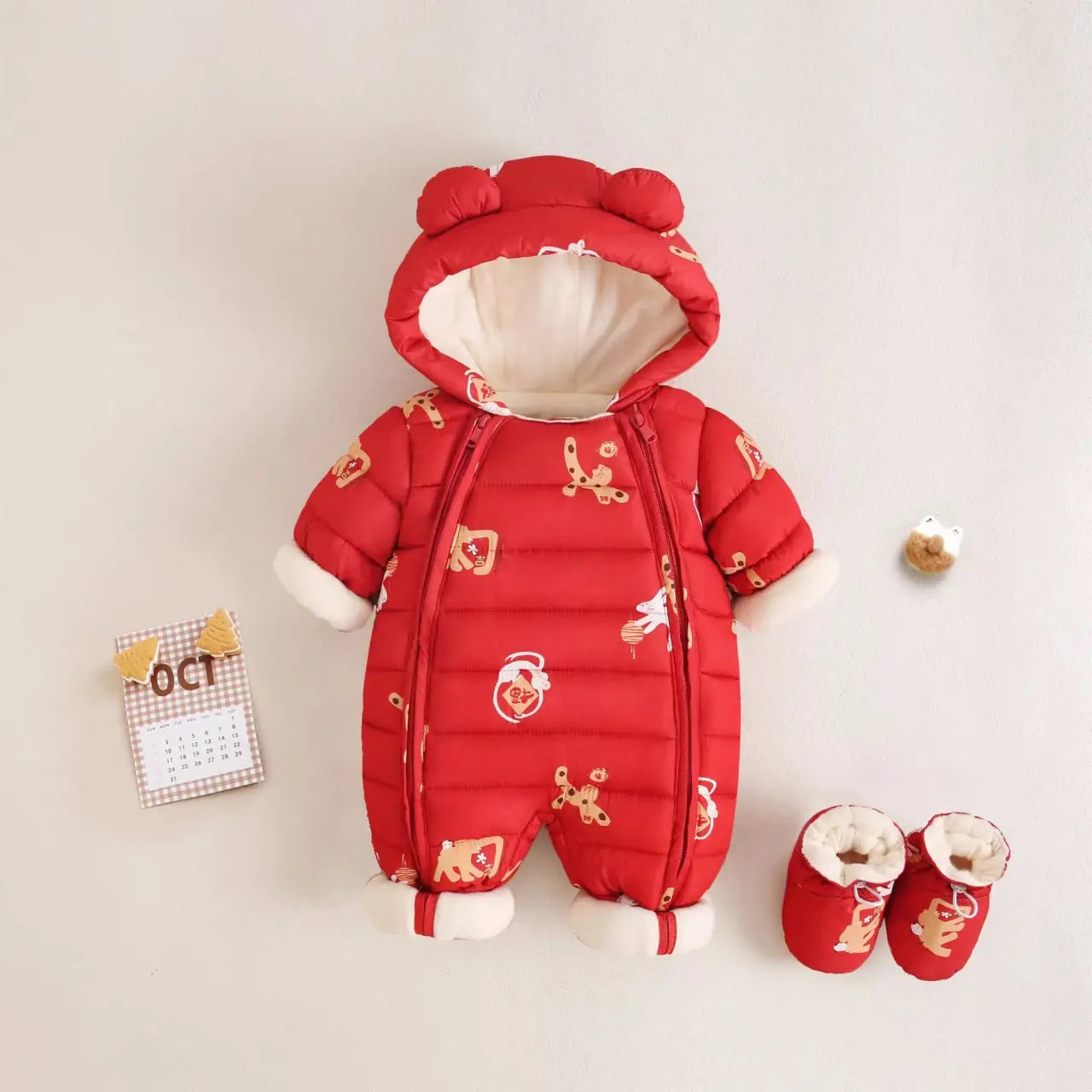 2023 Winter warmes Neugeborenes 3m 6m 9m 12m 18m 24m Kleinkind Kinder plus Samt Overall Muster dicke Jungen Mädchen Stram pler mit Schuhen