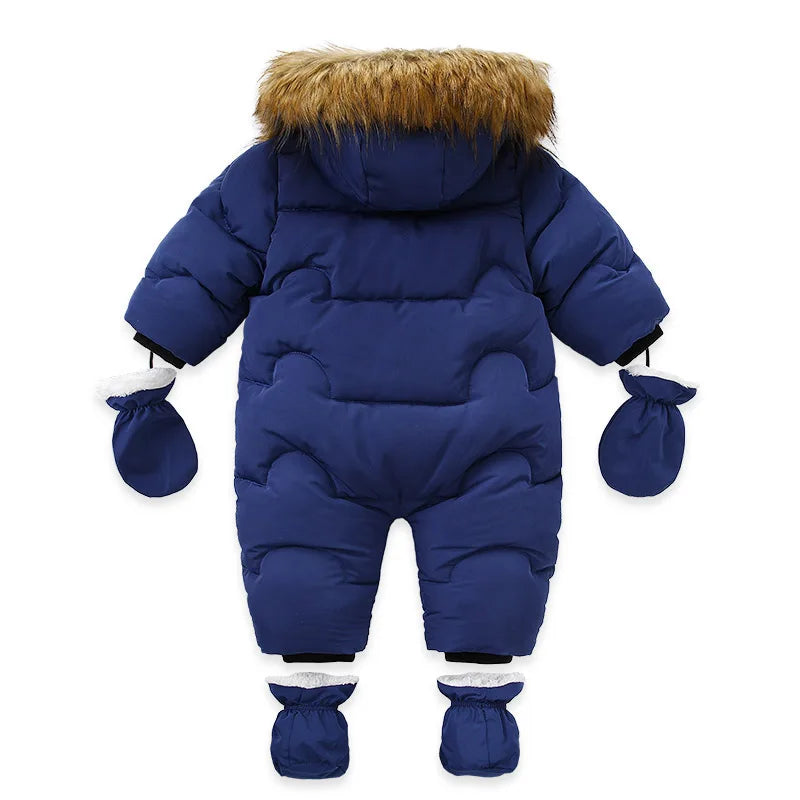 Ircomll Hohe Qualität Baby Kleidung Overalls für Kinder Winter Mit Kapuze mit Fell Warme Säuglingsspielanzug Overall Kinder Kleidung Toddle