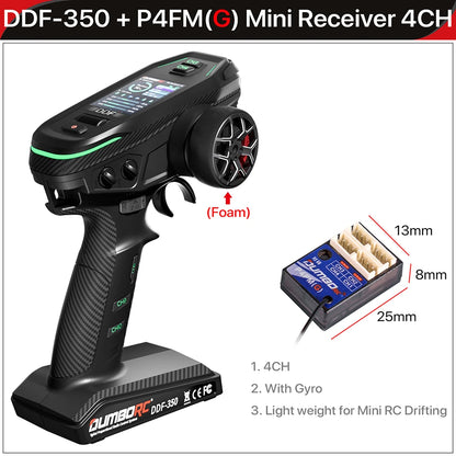 DUMBORC 2,4G 10CH Digital Radio Fernbedienung DDF-350 Sender mit Empfänger für RC Auto Boot Tank LCD FHSS System