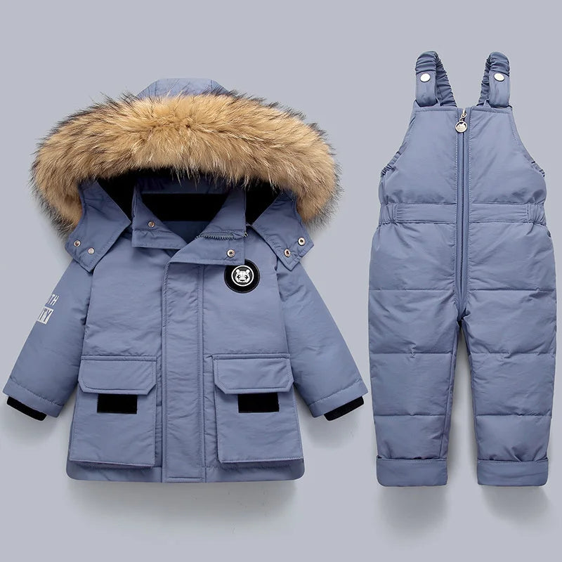 Kinder Kleidung Set Baby Winter Warme Daunen Jacken parka Jungen Dicken Overall Infant mantel kleinkind Mädchen Kleidung Kinder Schneeanzug