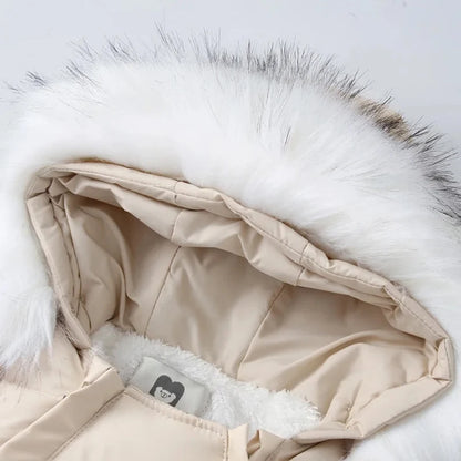 Ircomll Hohe Qualität Baby Kleidung Overalls für Kinder Winter Mit Kapuze mit Fell Warme Säuglingsspielanzug Overall Kinder Kleidung Toddle