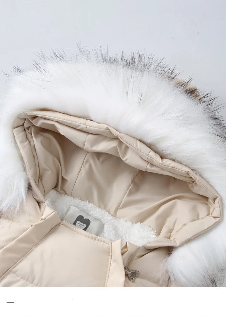 Ircomll Hohe Qualität Baby Kleidung Overalls für Kinder Winter Mit Kapuze mit Fell Warme Säuglingsspielanzug Overall Kinder Kleidung Toddle