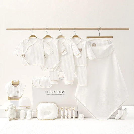 20-teiliges Baby-Set für Neugeborene, Geschenk aus reiner Baumwolle, 0–3 Monate, Herbst und Winter, Baby-Kleidung, Anzug, Unisex, ohne Box