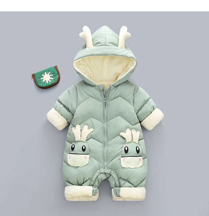 Neue geboren Warme Baby mantel Winter Mit Kapuze Strampler Dicke Overall Overalls Schneeanzug Kinder Jungen Kleidung kinder kleidung DropShipping