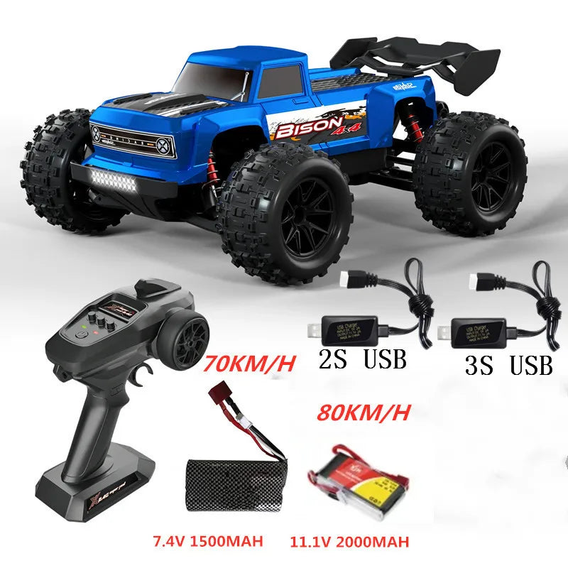 Professioneller 1:16 80 km/h bürstenloser RC-Rennwagen mit 3S-Batterie 2,4 G 1:16 4WD RC-Auto Off-Road ClimbingTruck Hochgeschwindigkeitsmodell