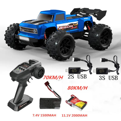 Professioneller 1:16 80 km/h bürstenloser RC-Rennwagen mit 3S-Batterie 2,4 G 1:16 4WD RC-Auto Off-Road ClimbingTruck Hochgeschwindigkeitsmodell