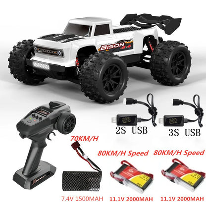 Professioneller 1:16 80 km/h bürstenloser RC-Rennwagen mit 3S-Batterie 2,4 G 1:16 4WD RC-Auto Off-Road ClimbingTruck Hochgeschwindigkeitsmodell