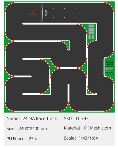 LDARC Tragbare Gummimatte für Rennstrecke, 160 x 90 mm, 120 x 60 mm, 240 x 120 mm, 240 x 240 mm, RC 1/76 1/64 1/58 Mini-Auto-Track-Rennzubehör
